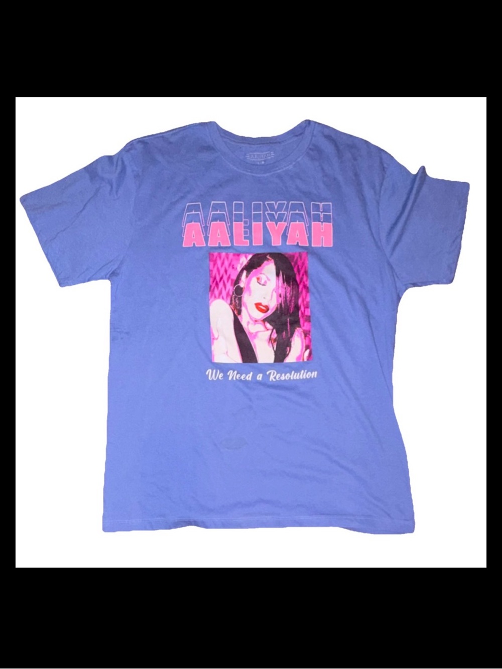 Charlotte Russe Purple Aaliyah Graphic Tee with Pink Print